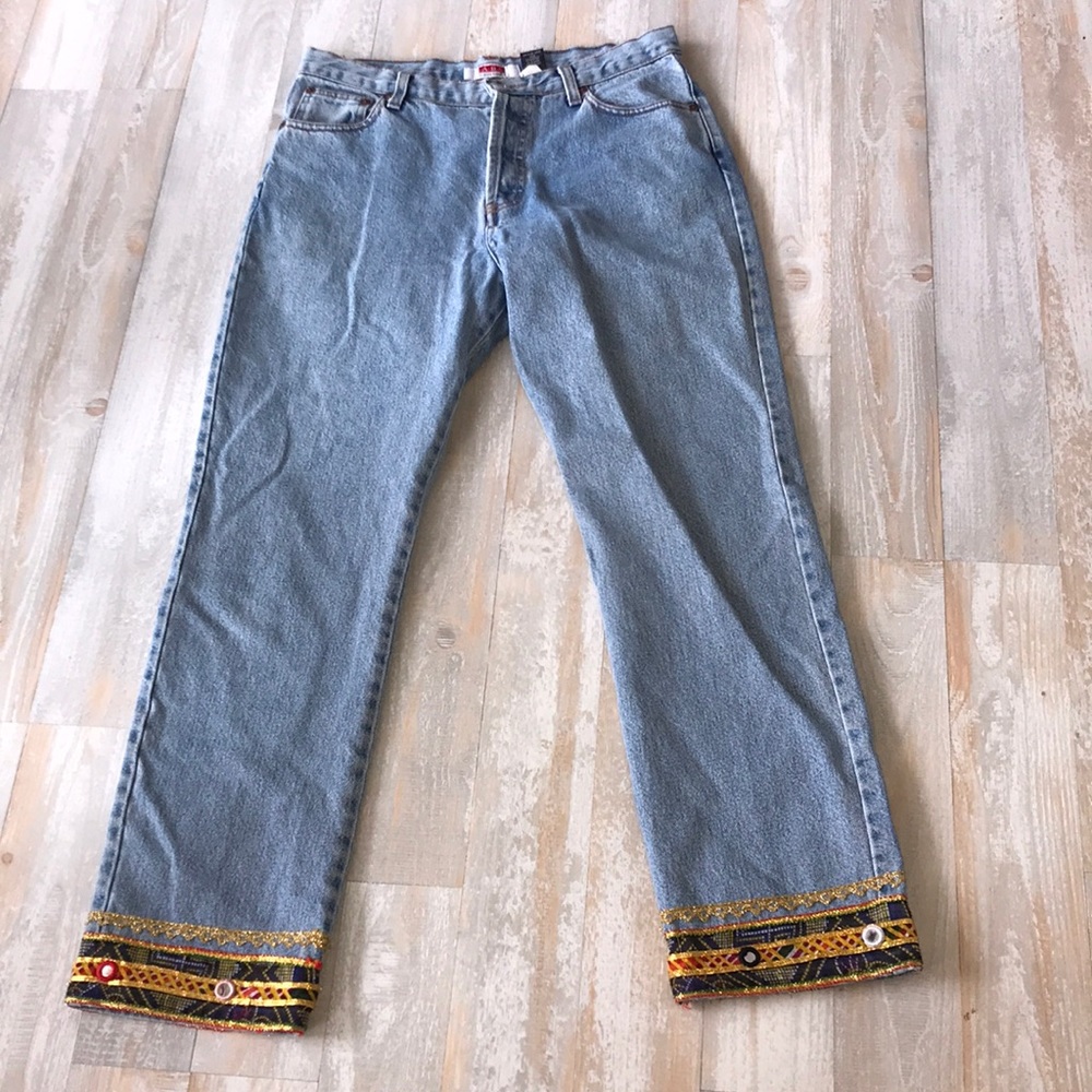 ABS by Allen Schwartz Embellished Button-fly Jean
